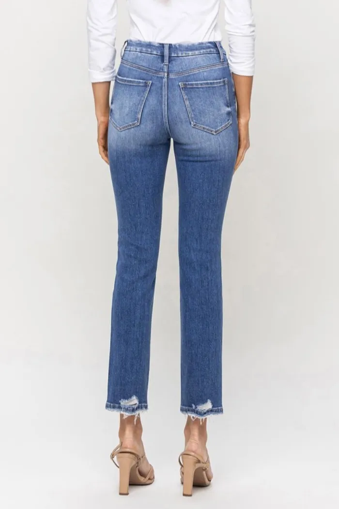 High Rise Slim Straight Jean