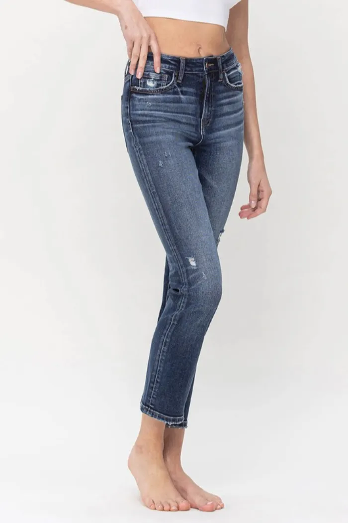 High Rise Slim Straight Jeans