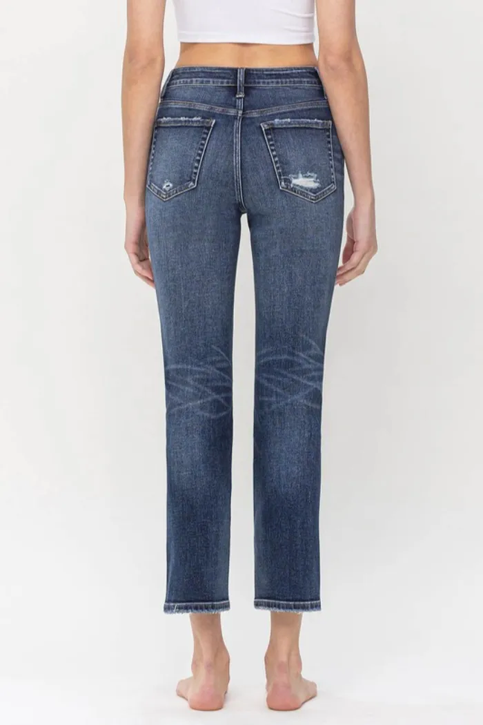 High Rise Slim Straight Jeans