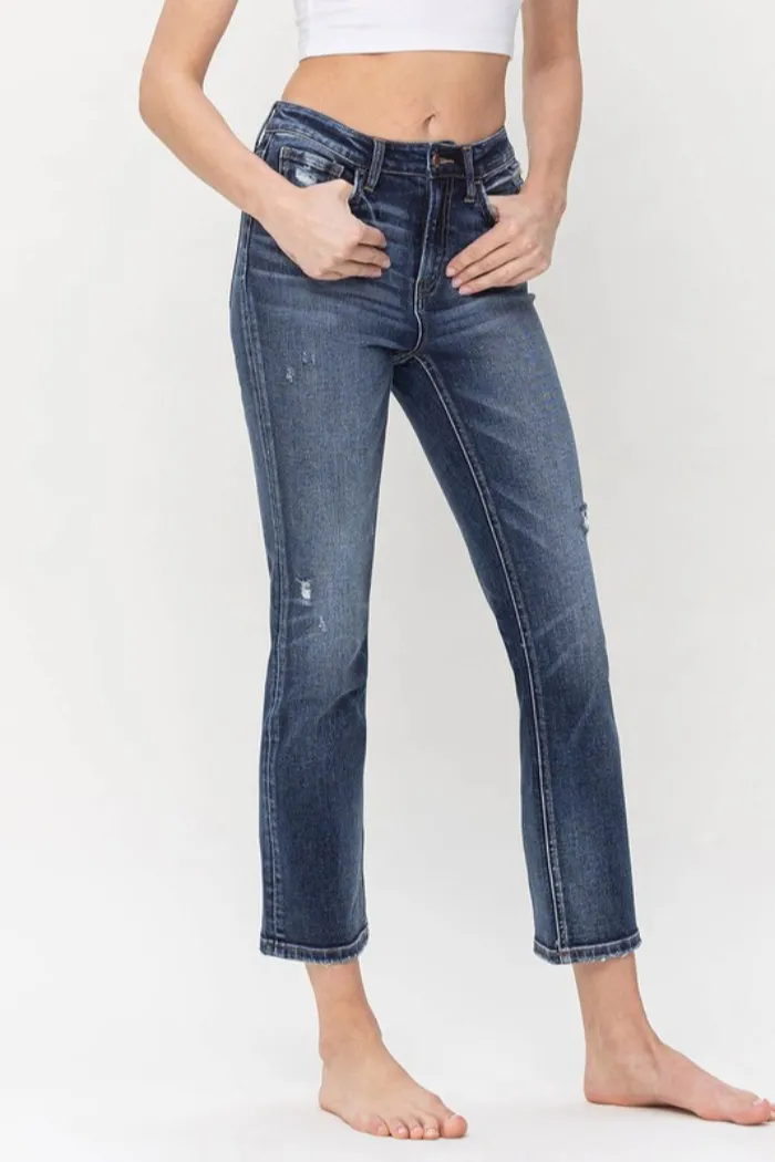 High Rise Slim Straight Jeans