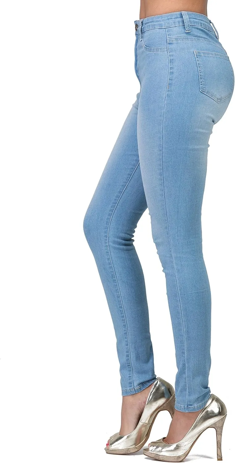 High Waisted-Rise Colored Stretch Skinny Destroyed Ripped Distressed Jeans for Women Olive Mustard RED