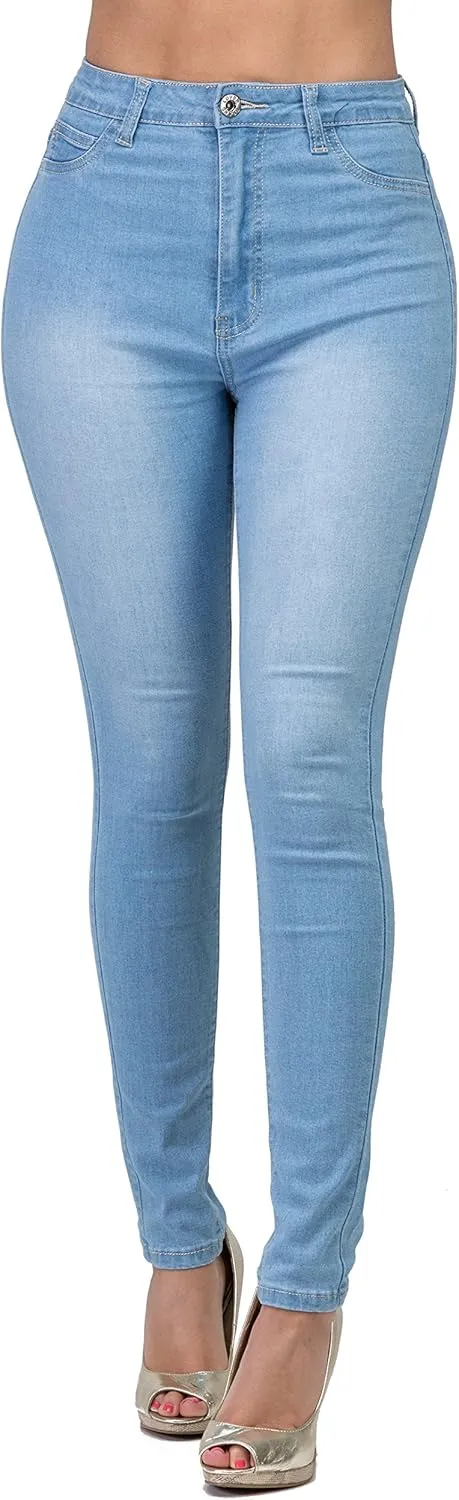 High Waisted-Rise Colored Stretch Skinny Destroyed Ripped Distressed Jeans for Women Olive Mustard RED