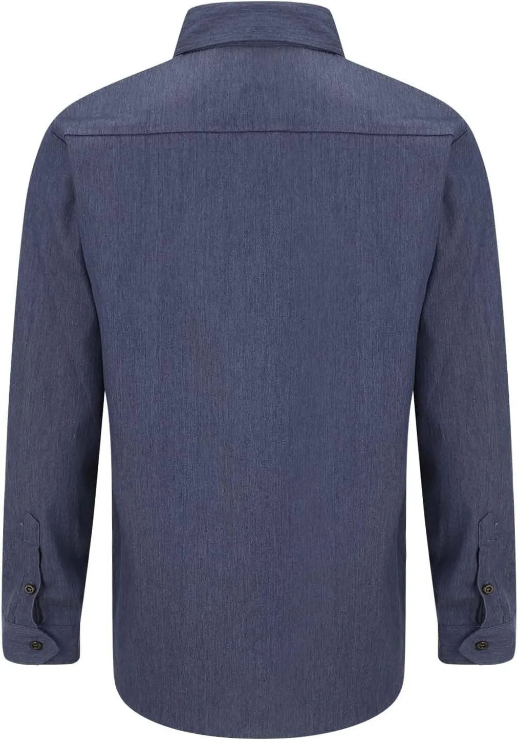 Hipster Denim Shirts for Men Big and Tall Roll up Long Sleeve Button Down Casual Dress Shirts Outdoor Lapel Solid