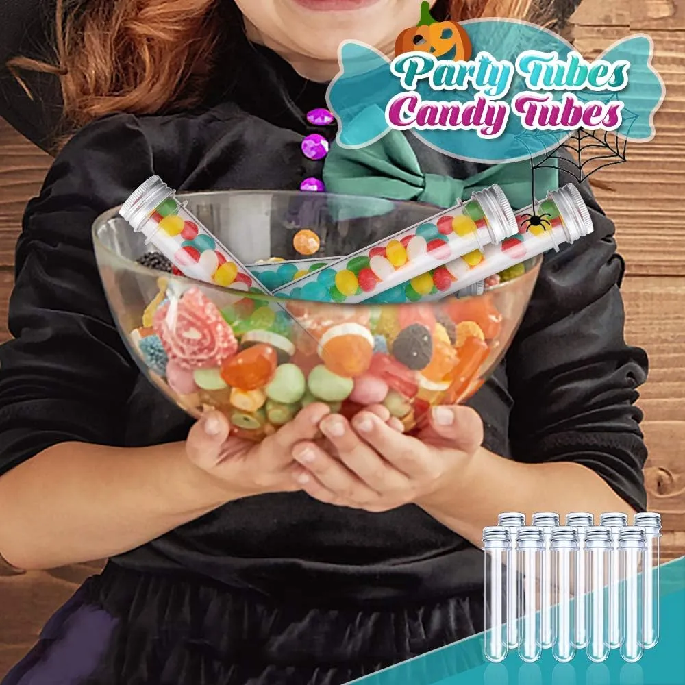 HNYYZL 20PCS Test Tubes,45ml Clear Plastic Test Tubes with Screw Caps,25x140mm Tube for Scientific Experiments,Party Decoration,Candy,Bath Salt