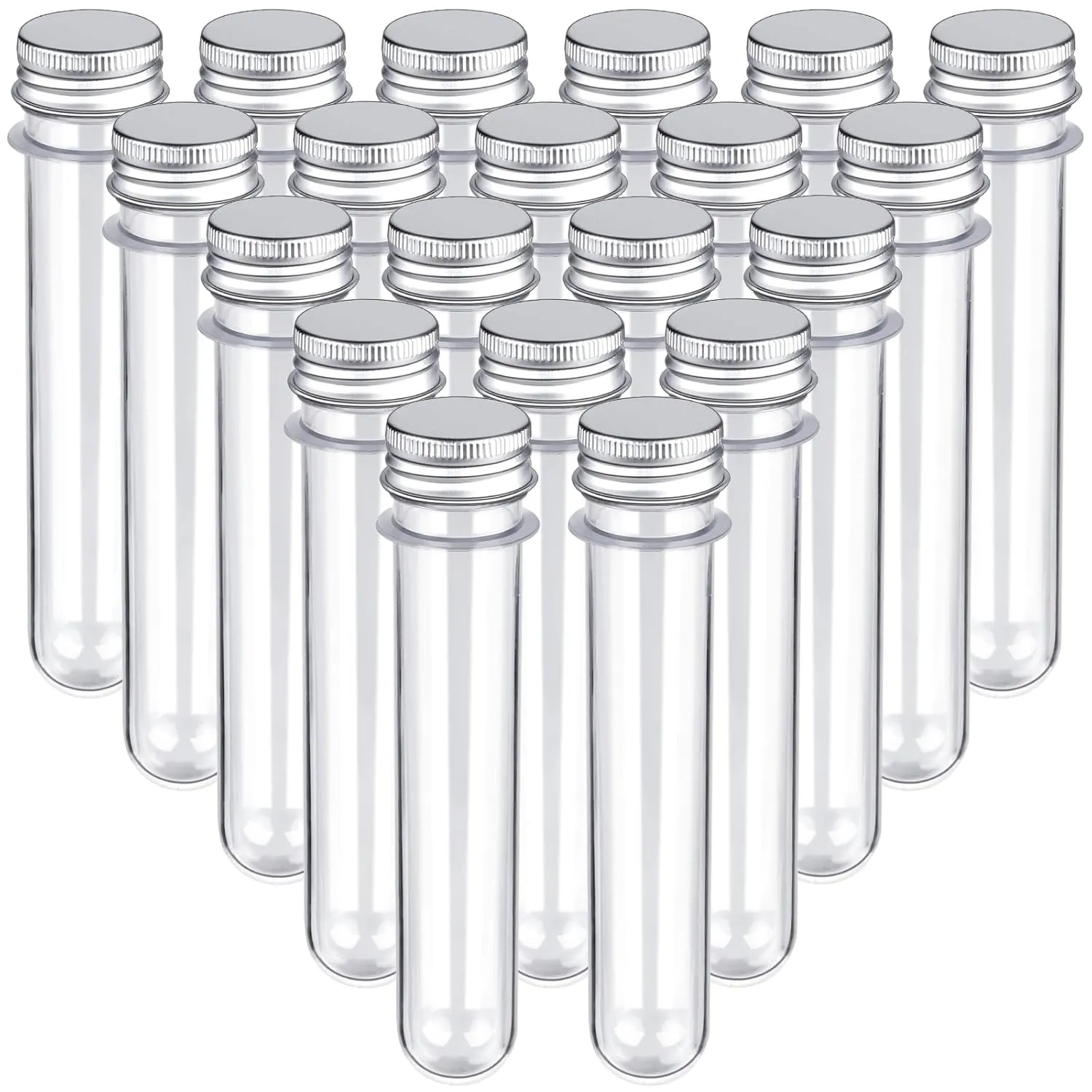 HNYYZL 20PCS Test Tubes,45ml Clear Plastic Test Tubes with Screw Caps,25x140mm Tube for Scientific Experiments,Party Decoration,Candy,Bath Salt