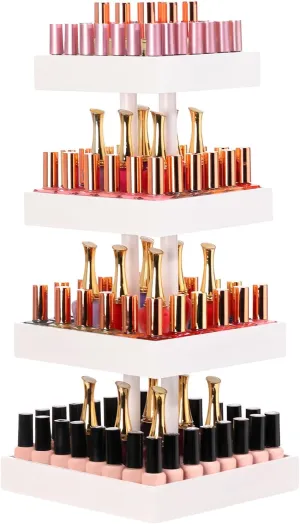 Homde Nail Polish Organizer for 120-212 Bottles, 360 Rotating Nail Polish Rack Holder, Display Storage Shelf for Fingernail Stand and Essential Oil, Gifts for Women Girls- Bamboo,White