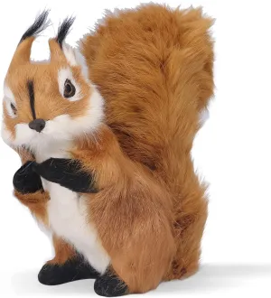 Hoopoocolor Simulati Squirrel, 6.3 Inch Model Statue Realistic Simulati Squirrel, Plush Material Suitable for Home Furnishing Garden Ornament Gifts for Kids