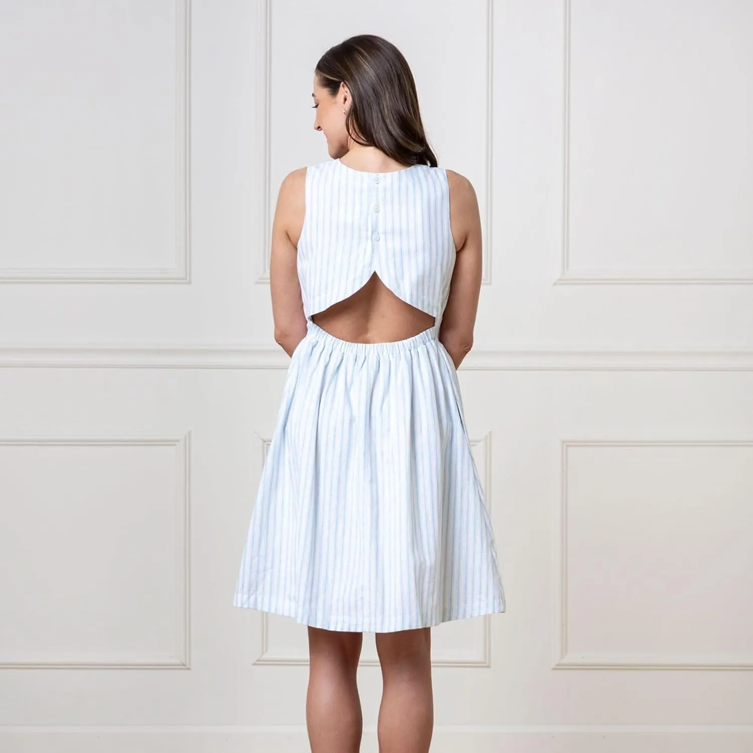 Hope & Henry Women's Sleeveless Organic Cotton Summer Dress