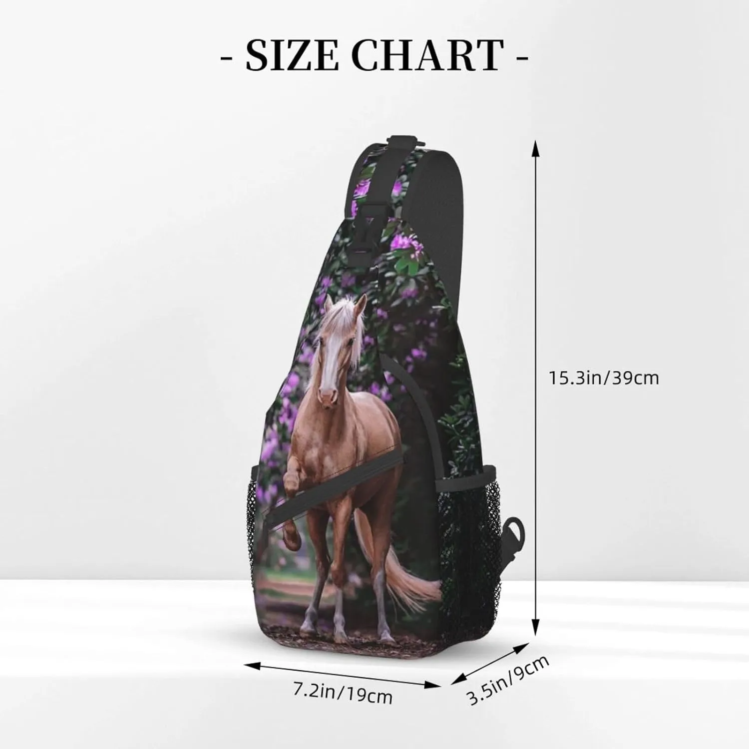 Horse Sling Bag Animal Crossbody Chest Daypack Casual Backpack Horse Shoulder Bag Horse Hiking Bag Cute Bag