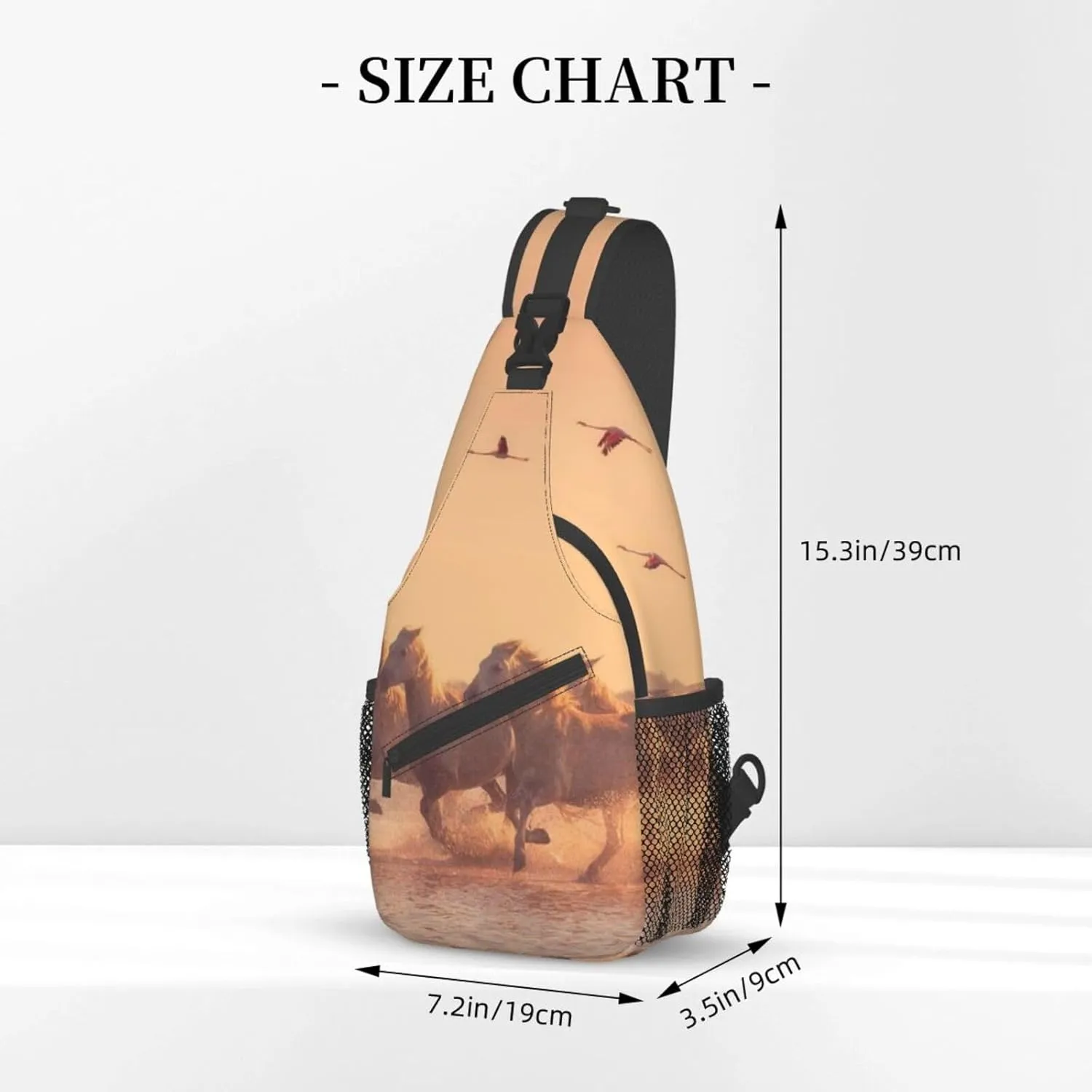 Horse Sling Bag Animal Crossbody Chest Daypack Casual Backpack Horse Shoulder Bag Horse Hiking Bag Cute Bag