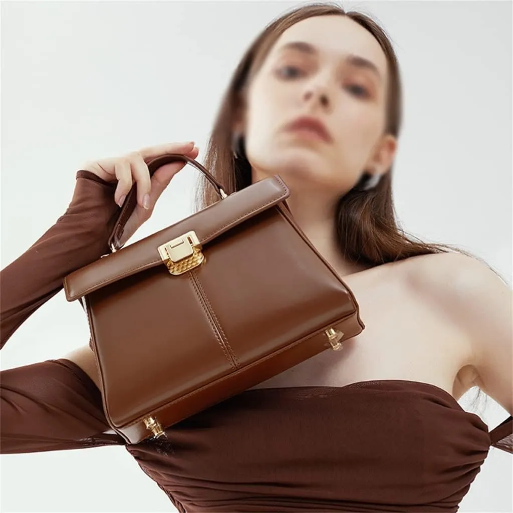 Horseshoe Buckle Work Commuting Leather Bag Texture Tote Sigle Shoulder Crossbody Bag Bag