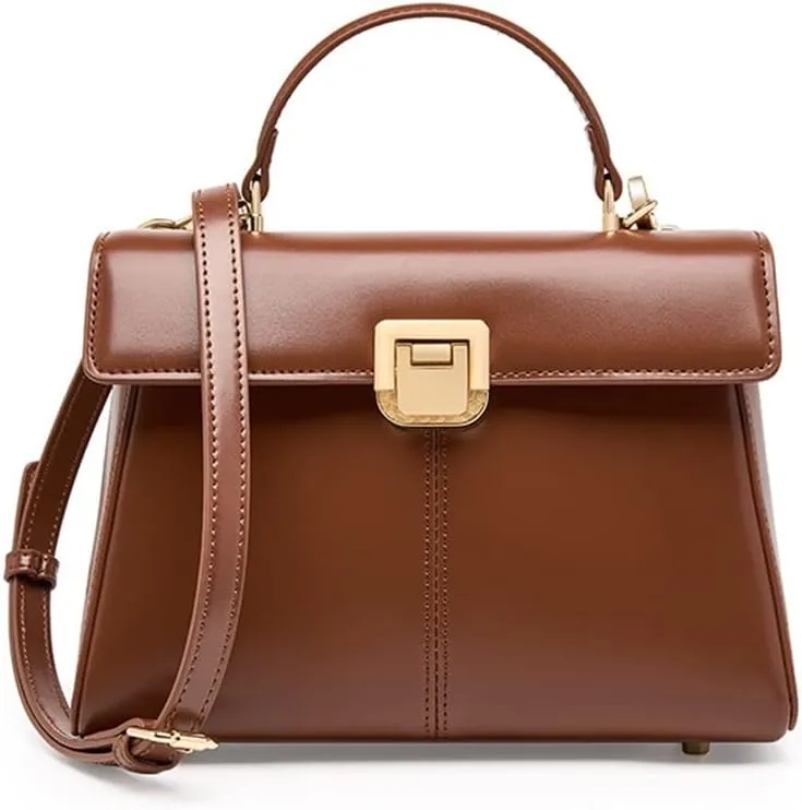 Horseshoe Buckle Work Commuting Leather Bag Texture Tote Sigle Shoulder Crossbody Bag Bag
