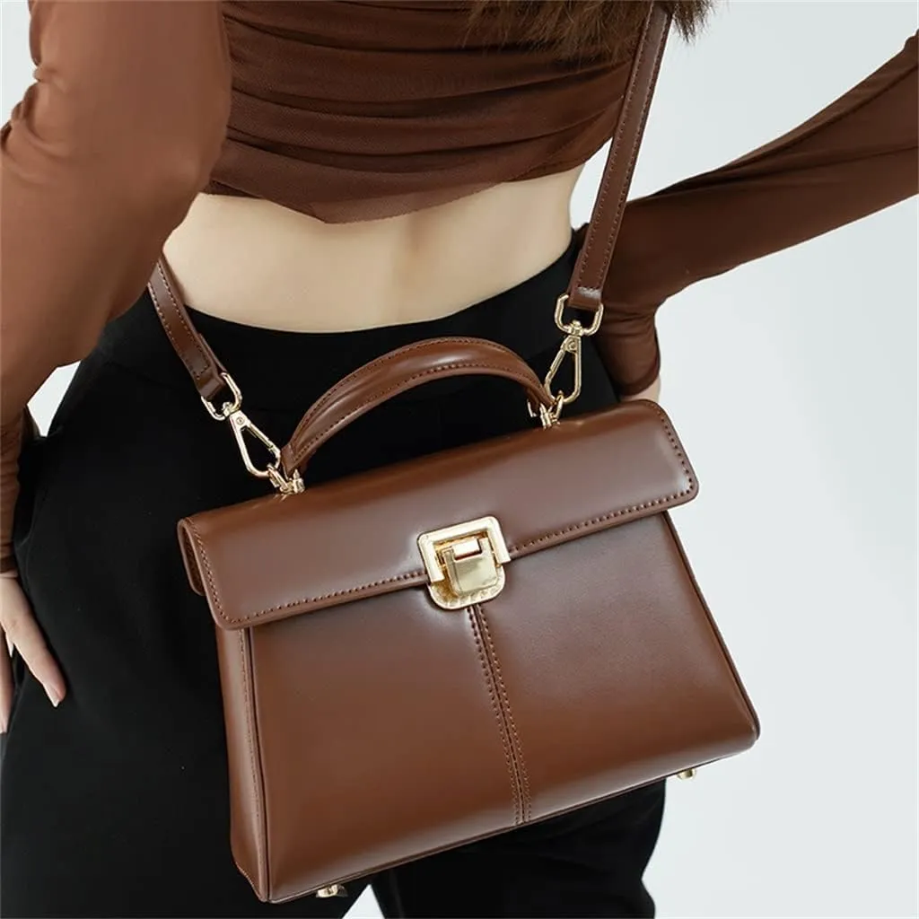 Horseshoe Buckle Work Commuting Leather Bag Texture Tote Sigle Shoulder Crossbody Bag Bag