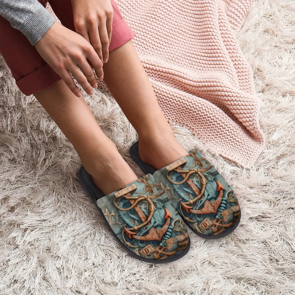 House Slippers for Women Men Soft Cozy Non Slip Lightweight Winter House Shoes for Indoor Outdoor