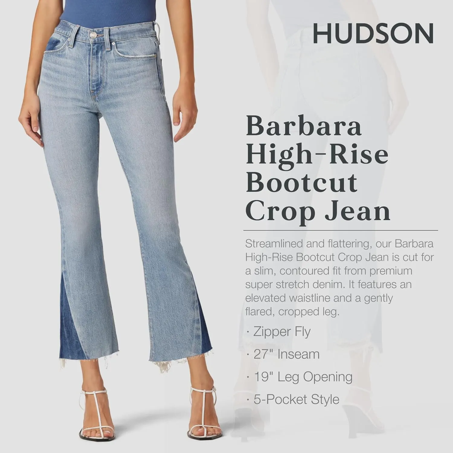 HUDSON Women's Barbara High Rise Bootcut Crop Jean