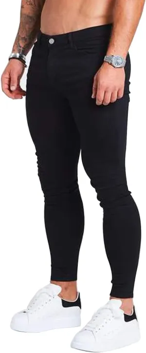 HUNGSON Men's Ripped Skinny Jeans Stretchy Slim Fit Jeans Pants for Men