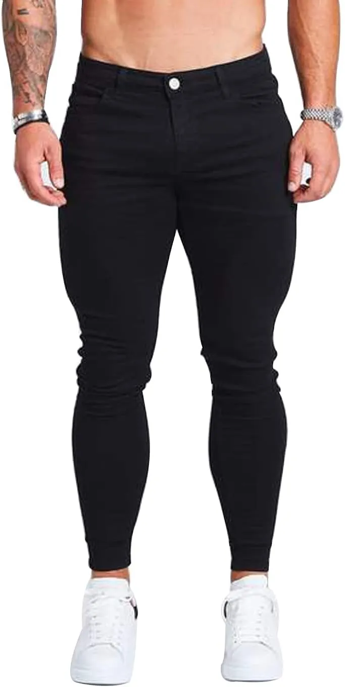 HUNGSON Men's Ripped Skinny Jeans Stretchy Slim Fit Jeans Pants for Men
