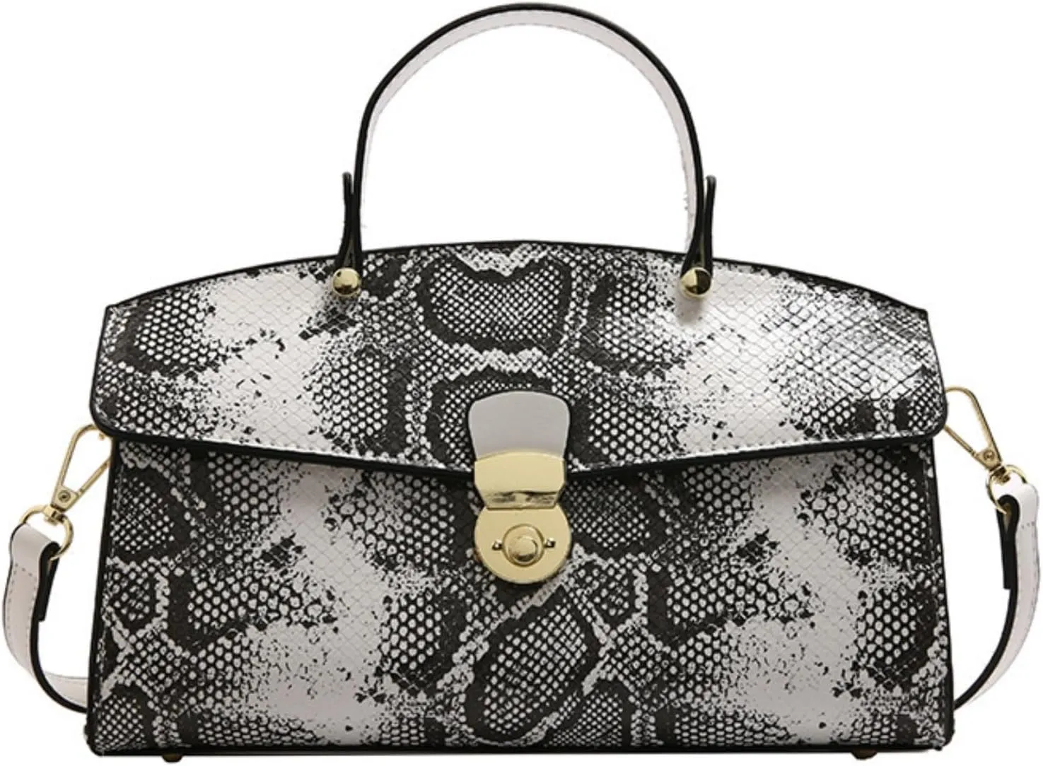 IAMUHI Women's Retro Evening Handbag Snake Pattern Top Handle Satchel Ladies Designer PU Leather Small Tote Crossbody Bag