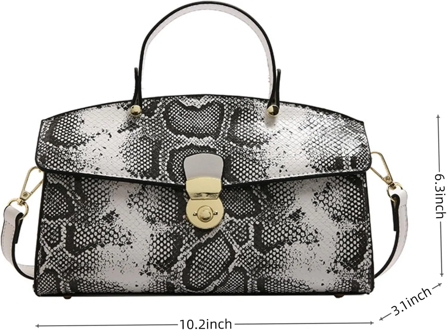 IAMUHI Women's Retro Evening Handbag Snake Pattern Top Handle Satchel Ladies Designer PU Leather Small Tote Crossbody Bag