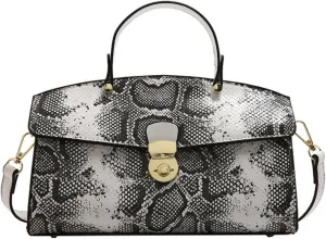 IAMUHI Women's Retro Evening Handbag Snake Pattern Top Handle Satchel Ladies Designer PU Leather Small Tote Crossbody Bag