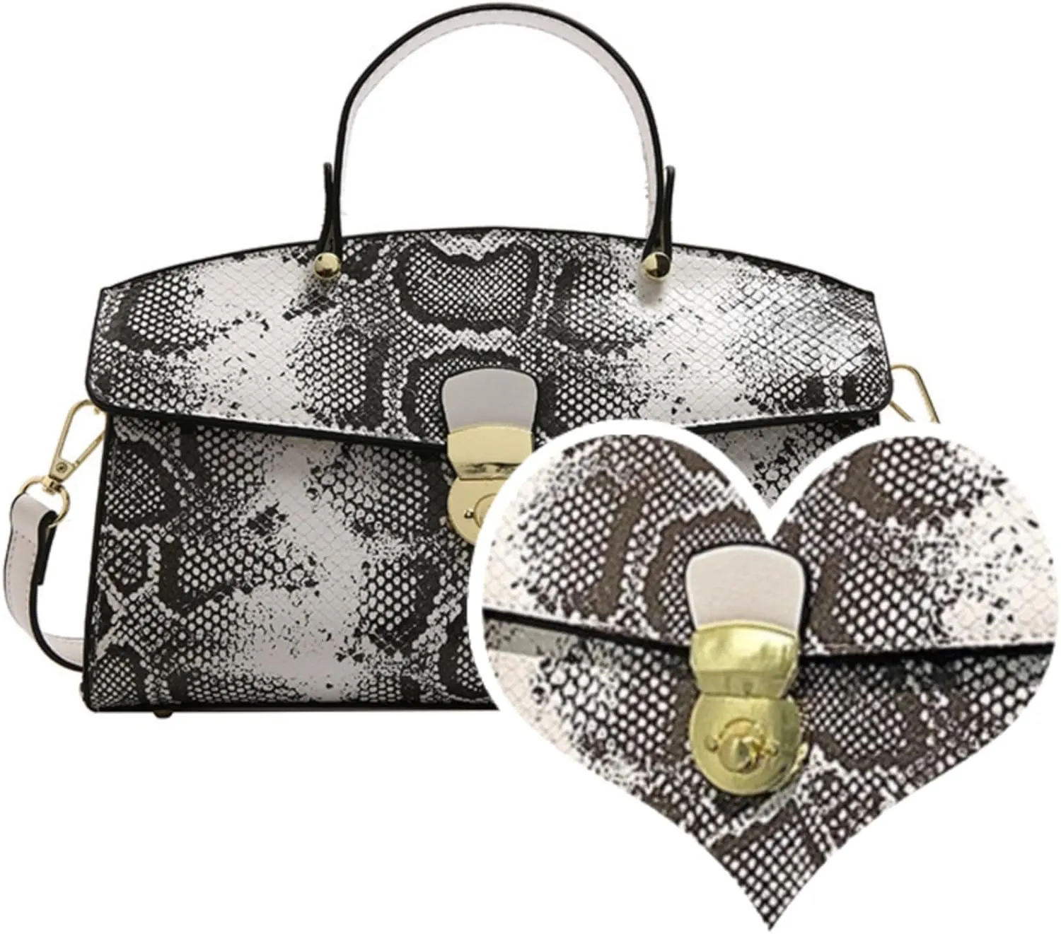 IAMUHI Women's Retro Evening Handbag Snake Pattern Top Handle Satchel Ladies Designer PU Leather Small Tote Crossbody Bag