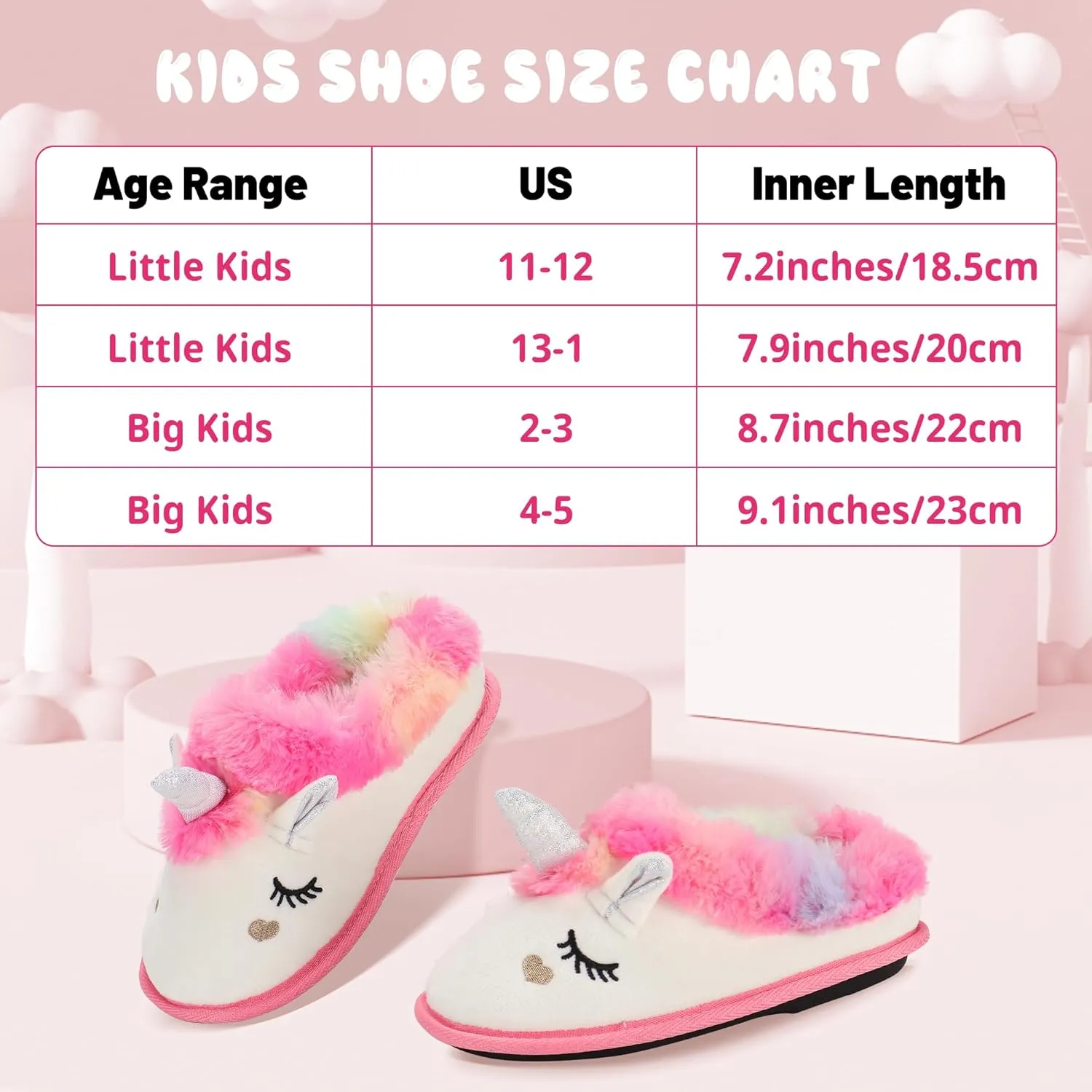 Ibeauti Cute Animal Slippers for Kids Boys Girls Memory Form Warm Plush Winter House Slippers Shoes