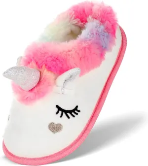 Ibeauti Cute Animal Slippers for Kids Boys Girls Memory Form Warm Plush Winter House Slippers Shoes