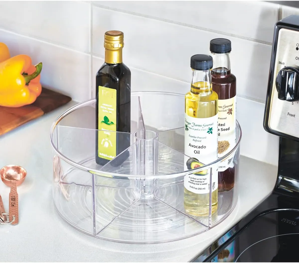 iDesign Recycled Plastic Lazy Susan Turntable Organizer Pantry, Bathroom, General Storage and More, The Linus Collection, 11.5", Clear