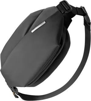 Inateck Sling Bag X, 3L Multi-pocket Crossbody Shoulder Chest Bag with Adjustable Shoulder Strap, Water-resistant Waist Fanny Pack for Men, Women, Travel, Daily Use, Cycling, Hiking, Black, Small