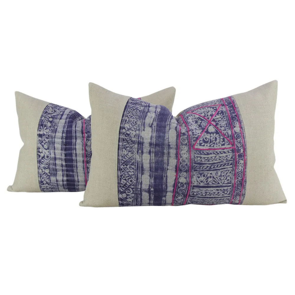 Indigo Lumbar Batik Linen X