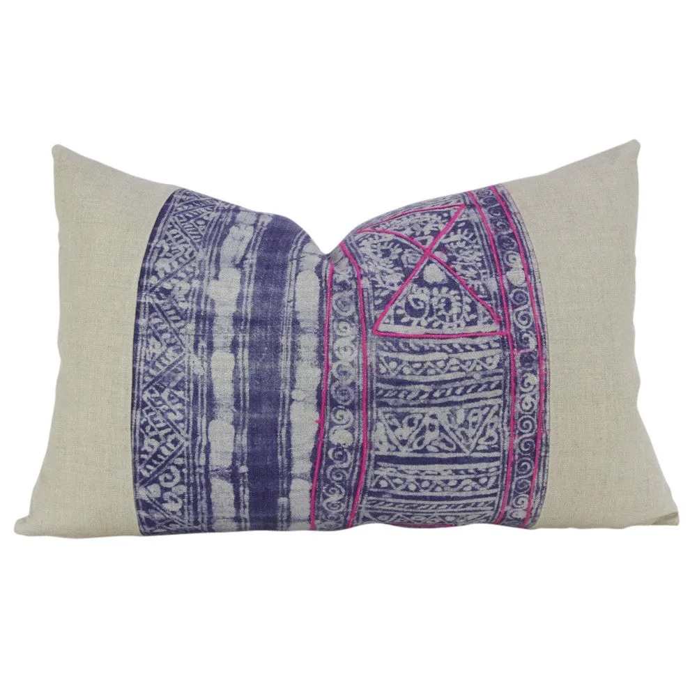 Indigo Lumbar Batik Linen X