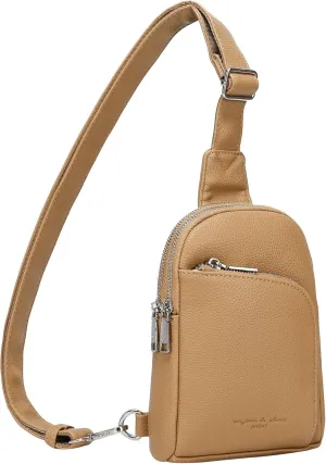 INICAT RFID Blocking Sling Bag Leather Crossbody Bags for Women Fanny Pack Cross Body for Woman Chest Bag for Travel 1.9L