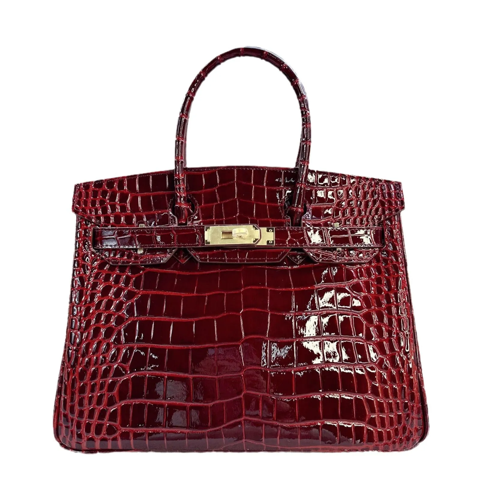 Inspired Berkin Bag Crocodile Pattern Leather Handbags for Woman