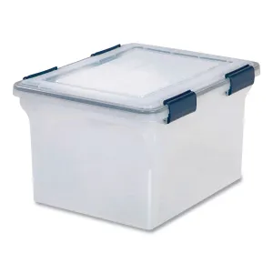 IRIS Weathertight File Box, Letter/legal Files, 15.5 X 17.9 X 10.8, Clear/blue Accents