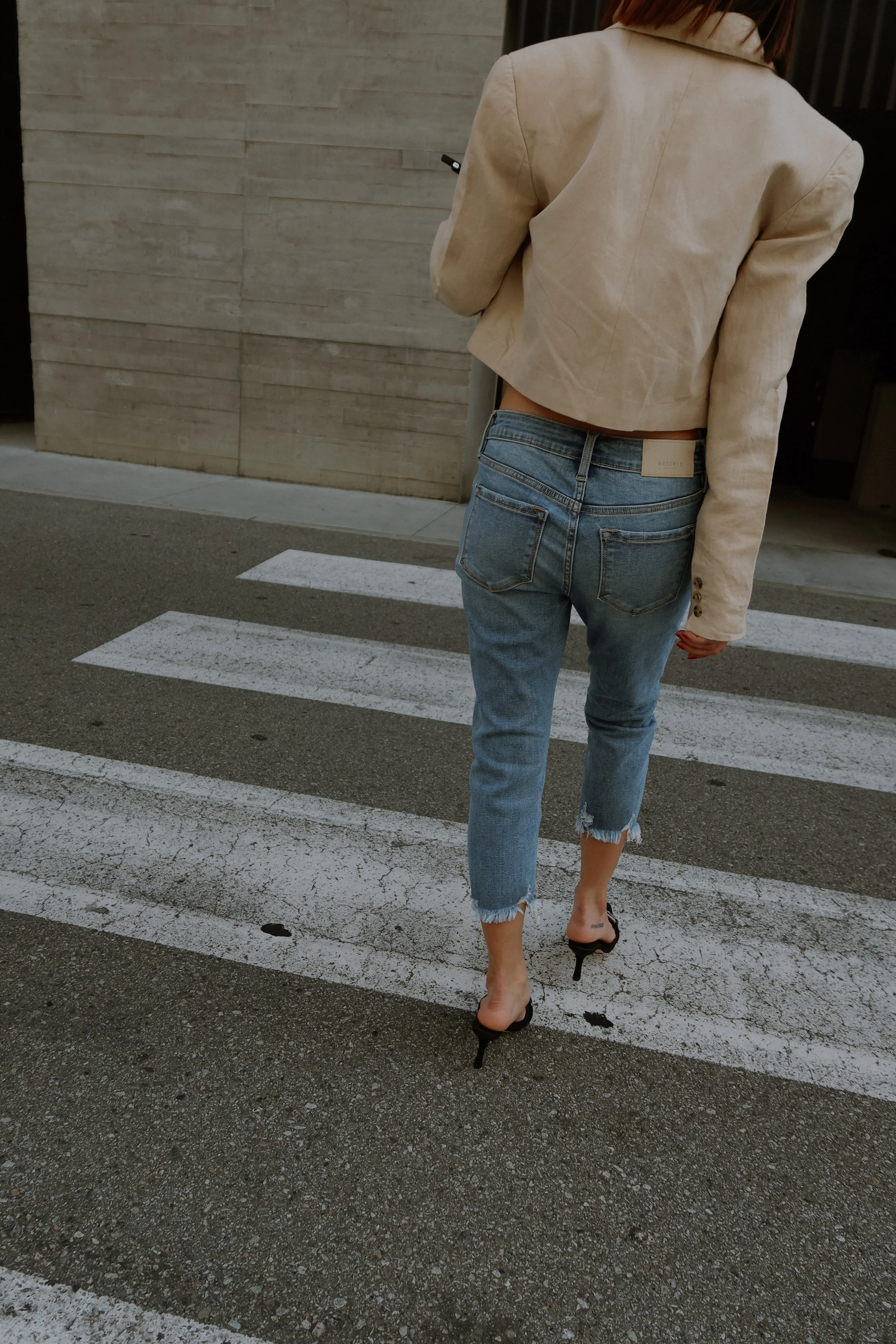 Jade Plus Mid Rise Capri with Frayed Hem Jeans