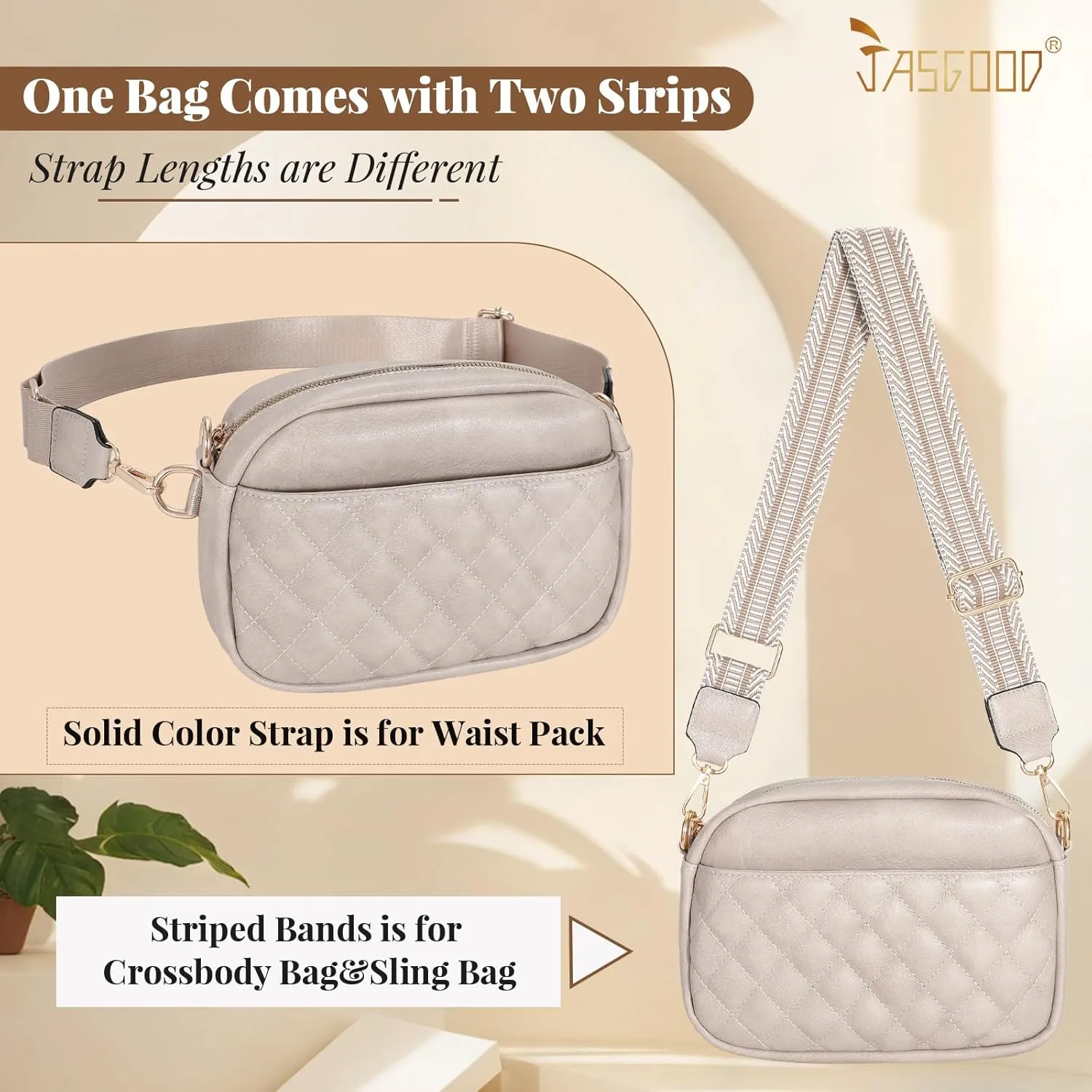 JASGOOD Crossbody Bags for Women, Leather Shoulder Purse and Handbags with Adjustable Strap
