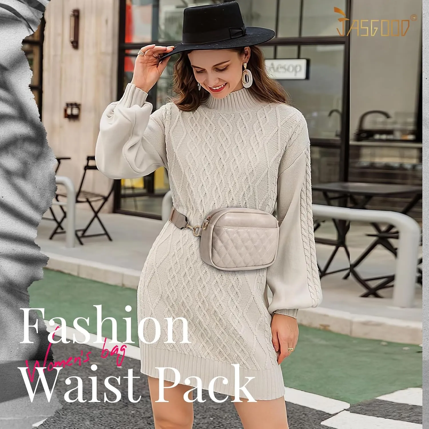 JASGOOD Crossbody Bags for Women, Leather Shoulder Purse and Handbags with Adjustable Strap