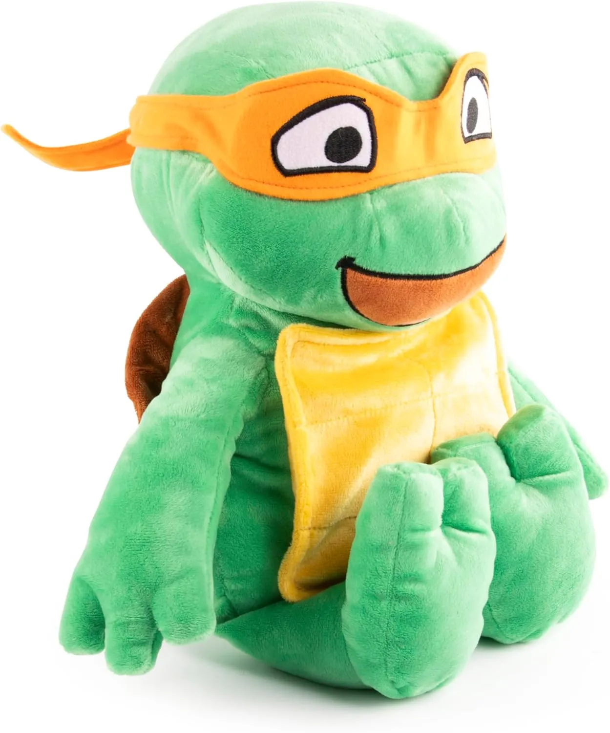 Jay Franco Weighted Nickelodeon Teenage Mutant Ninja Turtles Michaelangelo Plush Pillow Buddy - Super Soft Turtle Tots Character Pillow - Polyester Microfiber, 17 Inches, 2.5lbs