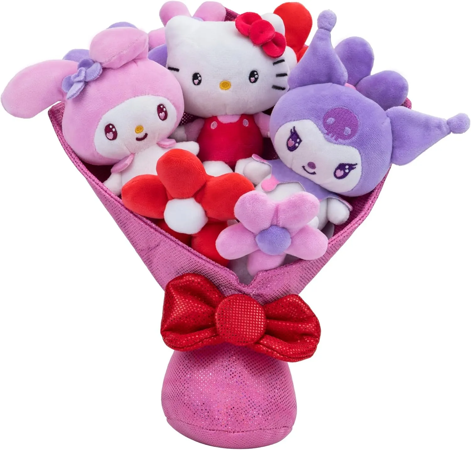 Jazwares Hello Kitty and Friends - 12-inch Plush Valentine’s Bouquet - 9 Plush Included - Officially Licensed Sanrio Product from