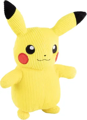 Jazwares Pokémon 8" Pikachu Corduroy Fabric Plush - Officially Licensed - Quality Authentic & Soft Corduroy Stuffed Animal Toy - Limited Edition - Gift for Kids, Boys, Girls & Fans of Pokemon