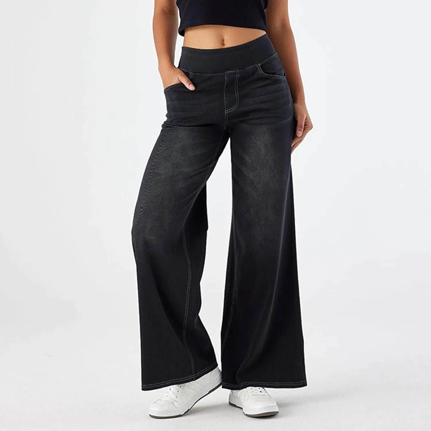 Jeans for Women 2025 Summer Trendy Boyfriend High Waisted Cargo Sweatpants Vintage Stretchy Pull On Denim Pants
