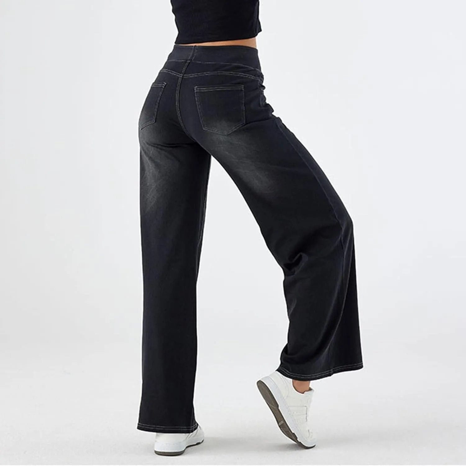 Jeans for Women 2025 Summer Trendy Boyfriend High Waisted Cargo Sweatpants Vintage Stretchy Pull On Denim Pants