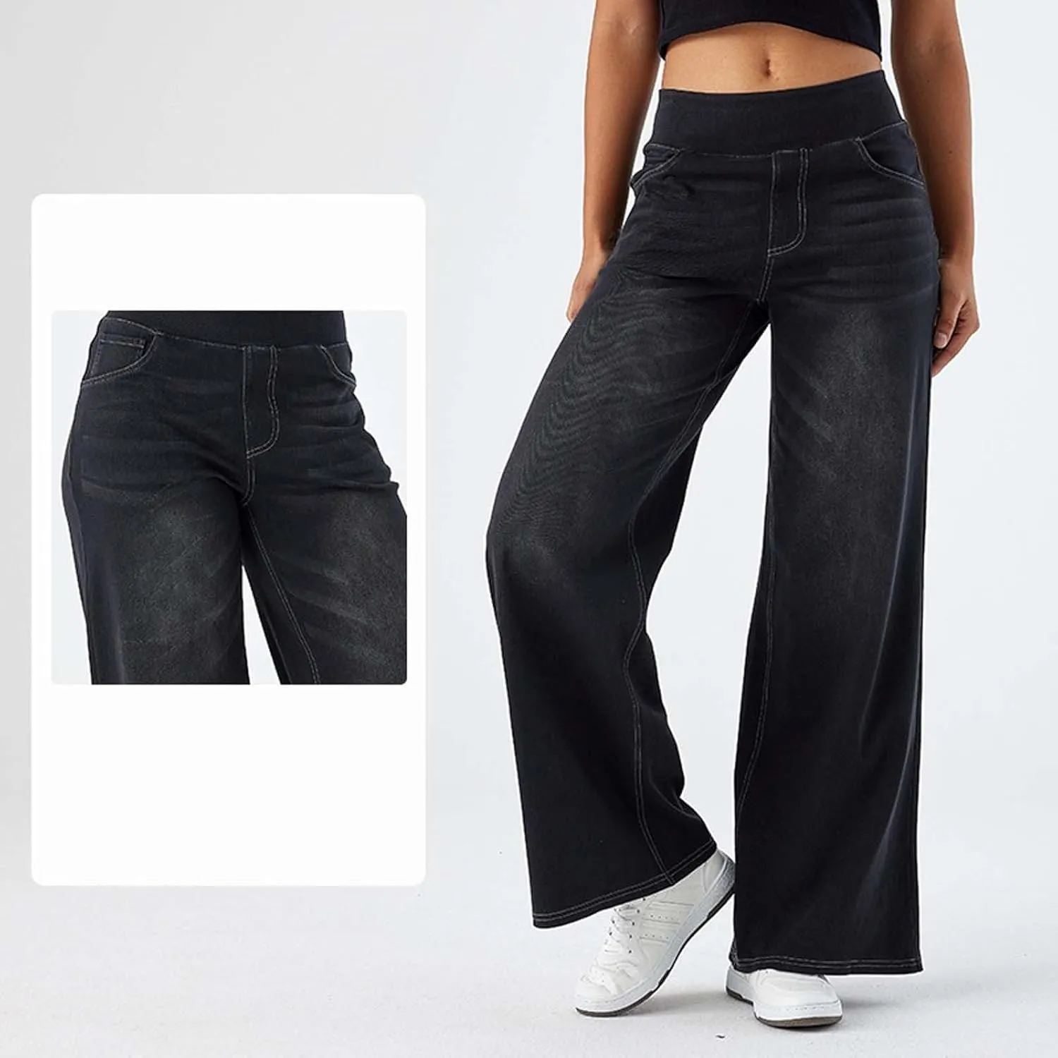 Jeans for Women 2025 Summer Trendy Boyfriend High Waisted Cargo Sweatpants Vintage Stretchy Pull On Denim Pants