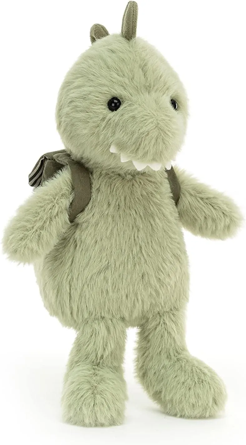 Jellycat Backpack Dino Stuffed Animal, 8.5 inches - Dinosaur Plush Toy - Classic Children's Gift