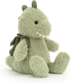 Jellycat Backpack Dino Stuffed Animal, 8.5 inches - Dinosaur Plush Toy - Classic Children's Gift