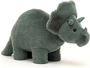 Jellycat Fossilly Triceratops Dinosaur Stuffed Animal, Medium 11.5 inches - Dinosaur Plush Toy - Classic Children's Gift
