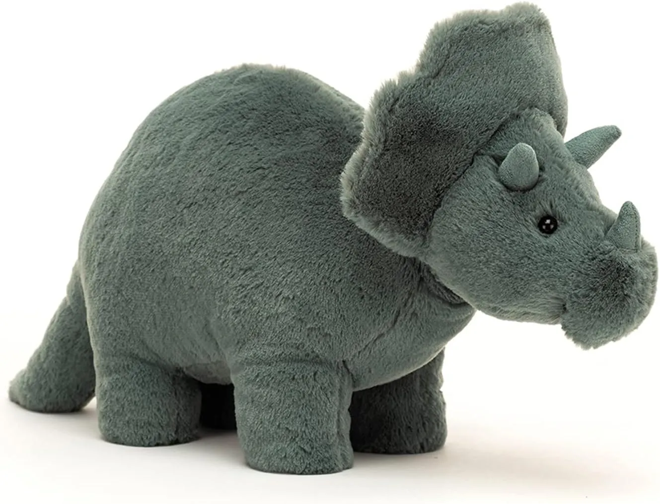 Jellycat Fossilly Triceratops Dinosaur Stuffed Animal, Medium 11.5 inches - Dinosaur Plush Toy - Classic Children's Gift