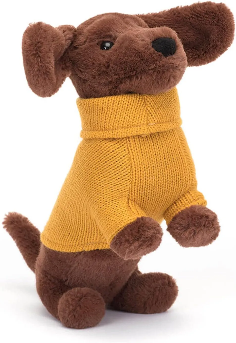 Jellycat Yellow Sweater Sausage Dog Stuffed Animal, 9.5 inches - Dogs & Puppies Plush Toy - Classic Children's Gift