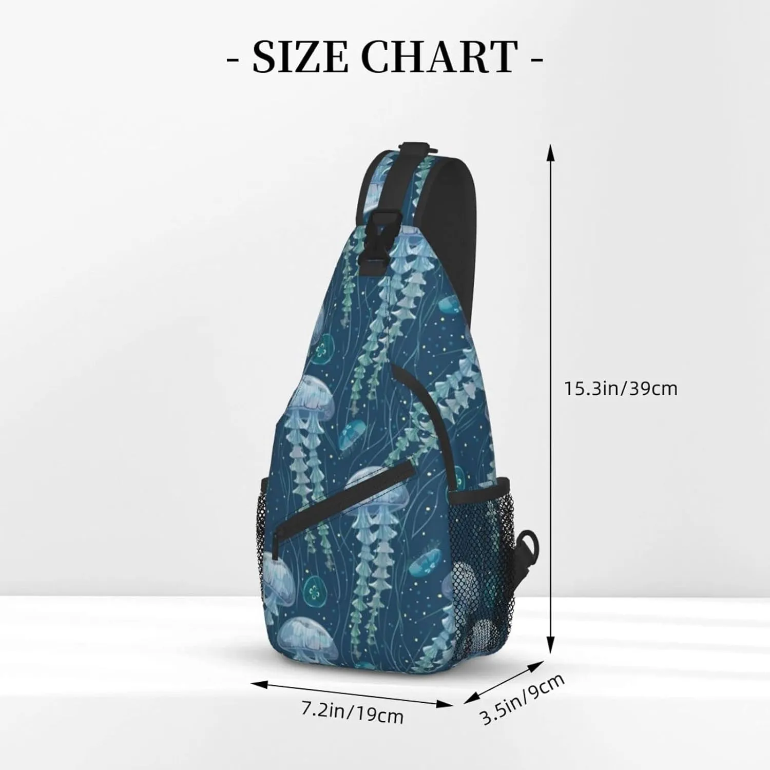 Jellyfish Sling Bag Sea Animal Crossbody Chest Daypack Casual Backpack Women Shoulder Bag For Travel Picnic
