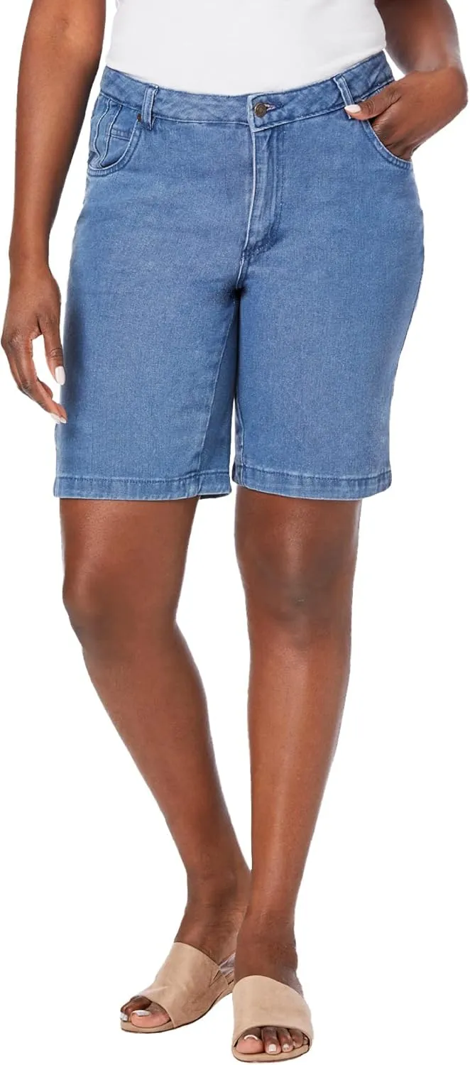 Jessica London Women's Plus Size Classic Cotton Denim Shorts